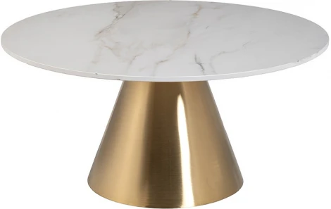 Стол журнальный керамогранит белый d80*40см Garda Decor арт.76AR-00910