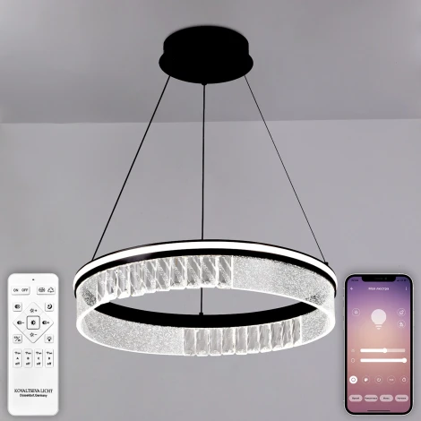 Подвесной светильник светодиодный Natali Kovaltseva Sad Queen INNOVATION STYLE 83128 PETEROLJA с пультом ДУ, моб. приложением 120W, черный, LED