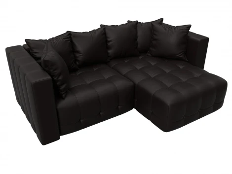 Диван угловой Лига-052 НПБ угол универсальный (ЛДСП,Брус,Фанера/Пластик/Экокожа/Коричневый) Лига Диванов 129911