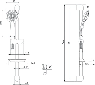 Душевой гарнитур VitrA Samba 3F A45680WSA