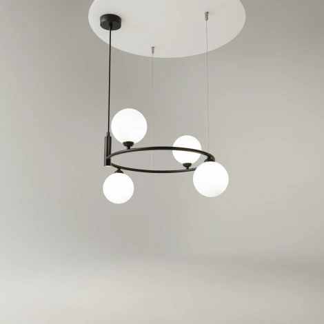 Подвесной светильник Maytoni Ring MOD013PL-04B (220V, на тросе, шарики)