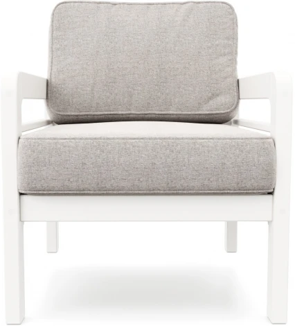 Кресло Arsko Бергер белая эмаль рогожка серая