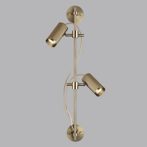 Настенный спот поворотный на 50/180 Odeon Light Manchester 7013/2W металл/под латунь LED GU10 *2 10W 220V