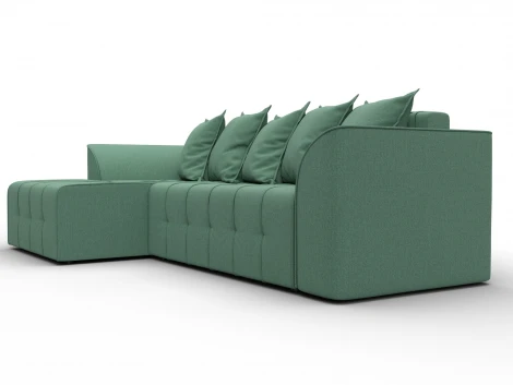 Диван угловой Лига-113 угол левый (ДСП,Рогожка/Зеленый) Лига Диванов 136706L