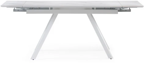 Керамический стол Woodville Габбро 140х80х76 белый мрамор / белый 530829