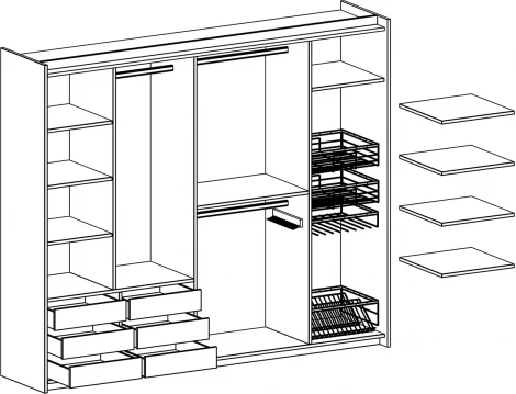 Шкаф-купе Kristal ОГОГО (арт.341579), (ЛДСП/Черный)