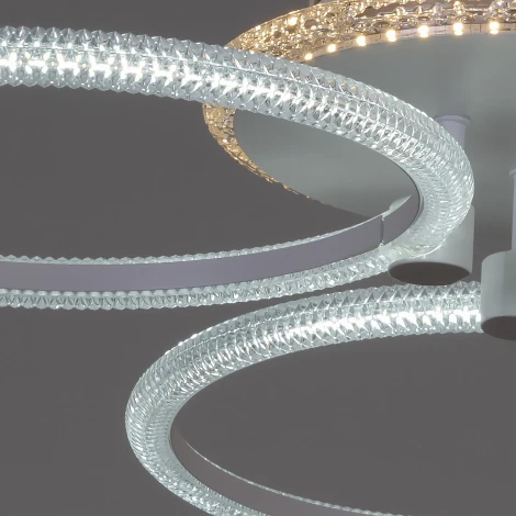 Потолочная люстра светодиодная на штанге с пультом Reluce 20548-0.3-2+2+1 (220V, кольцо)