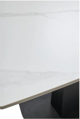 Стол M-City BALDE 120 MATT WHITE MARBLE SOLID CERAMIC / BLACK