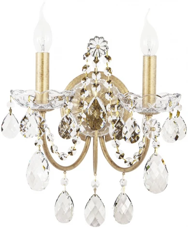 Бра Crystal Lux ODELIS AP2 GOLD (220V, подвески, подсвечник, свеча)