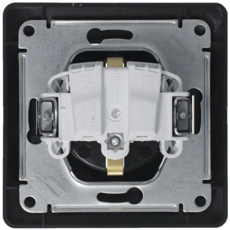 Розетка встраиваемая с заземлением (антрацит) Systeme Electric Glossa GSL000742