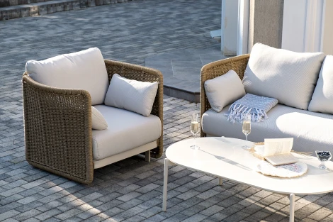 "Аликанте" лаунж-зона из искусственного ротанга, цвет соломенный 4SIS арт.УТ-00007466