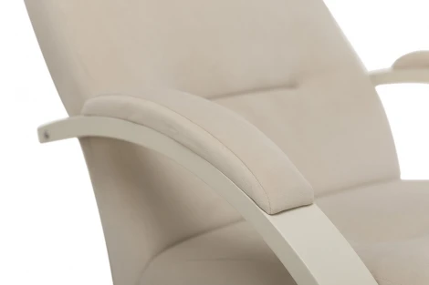 Кресло-качалка Leset Милано 4687206966772 Фанера,Береза,Шпон, Велюр, Бежевый, Слоновая кость