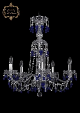 Подвесная люстра Art Classic 11.24 11.24.5.200.XL-64.Cr.V3001 (220V, хрусталь, на цепи, подсвечник, свеча)