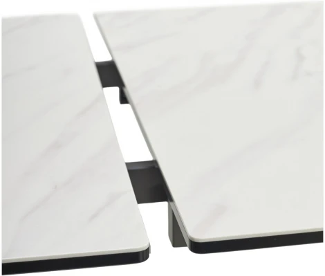 Стол M-City ESTEBIO 160 KL-99 Белый мрамор матовый, итальянская керамика/ Серый металлик