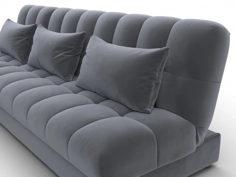 Диван угловой Лига-116 НПБ угол левый (ДСП,ЛДСП,Велюр/Серый) Лига Диванов 136954L