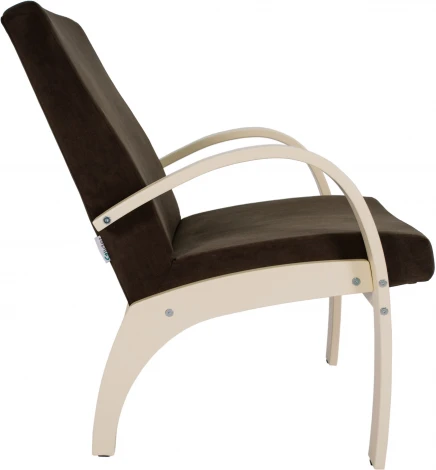 Кресло для отдыха Денди шпон, Ткань ультра шоколад, каркас дуб шампань шпон от фабрики Mebelik