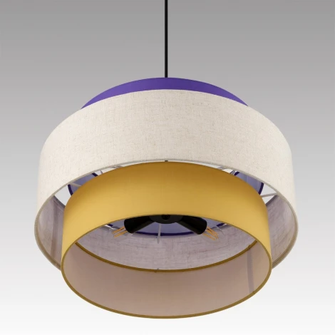 Подвесной светильник Lumion Palermo 8281/4 черный/фиолетовый/бежевый/желтый, металл/текстиль E14 4*40W 220V (на проводе, круглые)
