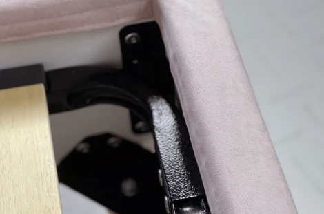 Кровать с основанием Лео 120х200 см Mebelson (ДСП,Дерево,Велюр/Розовый,Графит) арт.KM1.2-19.2348