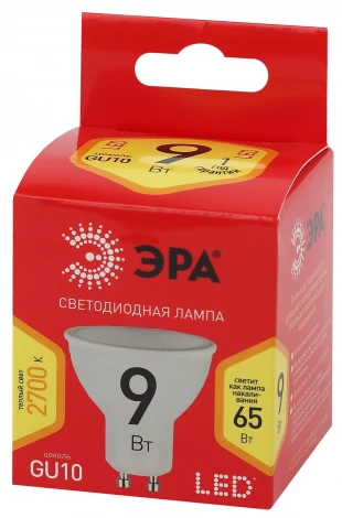 Лампочка светодиодная GU10 9 Вт ЭРА ECO LED MR16-9W-827-GU10 ECO LED MR16-9W-827-GU10