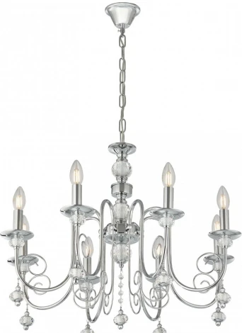 Подвесная люстра Arte Milano AM346109 346109/8 CR (220V, подвески, на цепи, подсвечник, свеча)