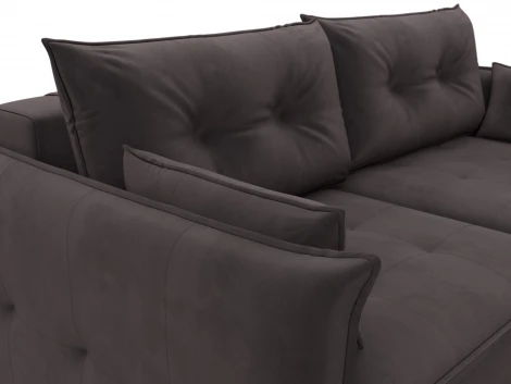 Диван прямой Лига-100 НПБ (ДСП,Фанера/Пластик/Велюр/Коричневый) Лига Диванов 133651