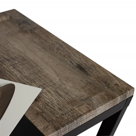 Стол журнальный BeautyStyle 31 дуб крымский состаренный/венге/стекло черное Mebelik 009360