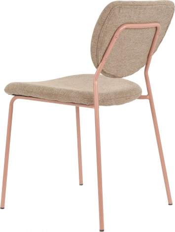 Стул обеденный Gigi шенилл коричневый розовые ножки Stool Group арт.УТ000039033