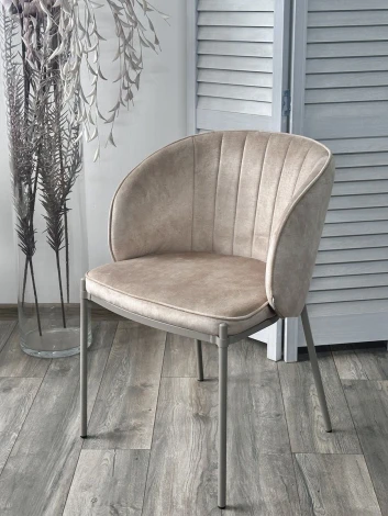 Стул ДИАНА (DIANA) цвет 207 античный бежевый, велюр / латте каркас M-City 64416