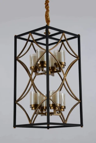 Подвесная люстра Lumina Deco Quadrato Duo LDP 1223-8 BK+MD (220V, на цепи)