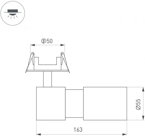 Встраиваемый спот LGD-ARTEMIS-BUILT-FLAP-R55-12W Warm3000 (WH, 8-80 deg, 230V) (Arlight, IP20 Металл) 051797 (LED)