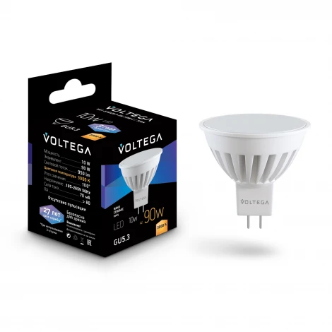 Светодиодная лампа Ceramics MR16 10W 3000K GU5.3 Voltega Sofit 7264