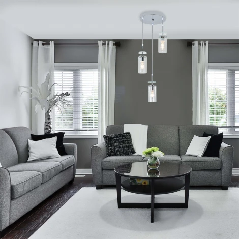 Подвесной светильник Escada Avolto 10191/3 Chrome 3x40Вт E14, металл/стекло, хром (220V, на проводе, круглые)