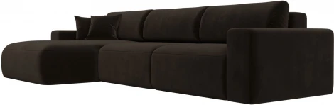 Диван угловой Лига-036 НПБ Классик Лонг левый угол (Коричневый/Микровельвет) Лига Диванов арт.121383L