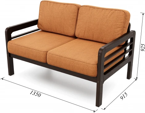 Диван Arsko прямой Бергер М венге рогожка оранжевая