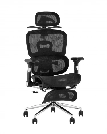 Кресло офисное TopChairs Stich с оттоманкой, черный Stool Group УТ000042404