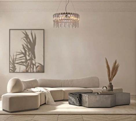 Подвесная люстра Maytoni Hail MOD097PL-08CH (220V, хрусталь, подвески, на тросе, круглые)