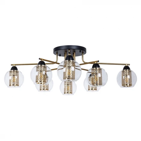 Потолочная люстра на штанге Arte Lamp Manchester A7045PL-8BK (220V, шарики)