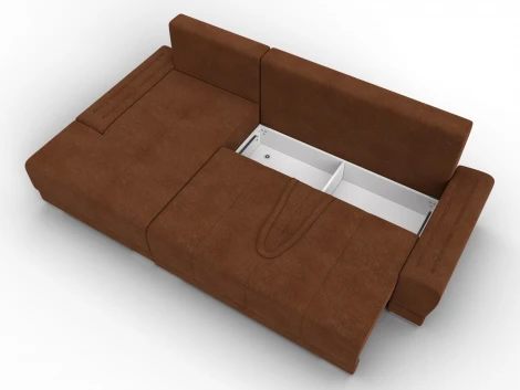 Диван угловой Лига-119 угол левый (ДСП,Брус,Фанера,ЛДС,Велюр/Терракотовый) Лига Диванов 137097L