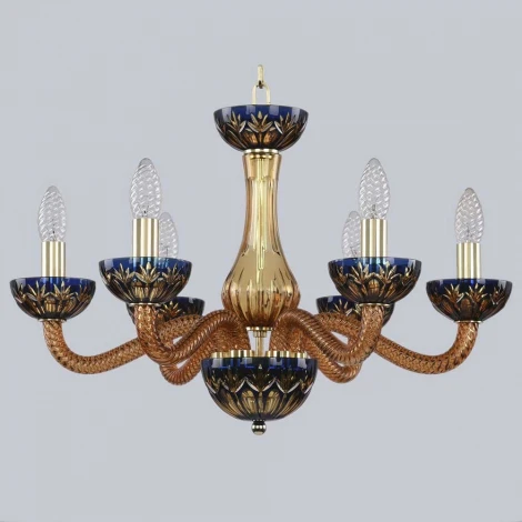 Подвесная люстра Bohemia 1309 1309/6/200 G Am/Amber-Blue/H-1I