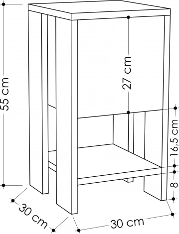 Тумба прикроватная EMA NIGHTSTAND LEVE (ЛДСП/Дуб) арт.LEV00316