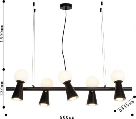 Подвесной светильник Favourite Gnomes 4095-5P (220V, на тросе, шарики)