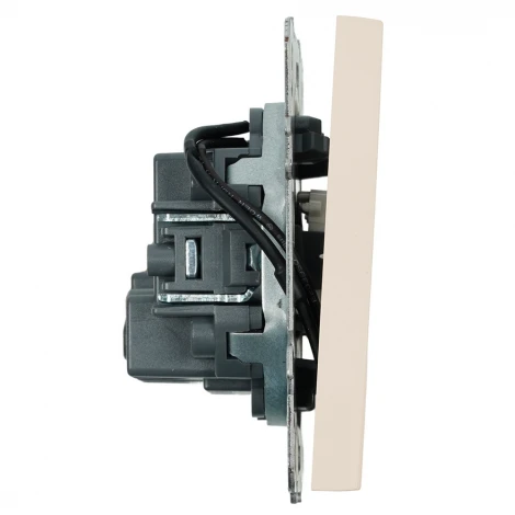 Выключатель двухклавишный с подсветкой (кашемир, soft touch) Stekker Эмили 49890