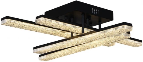 Потолочная люстра светодиодная на штанге с пультом регулировкой яркости и цветовой температуры Reluce 03749-3.3-04C BK (220V)