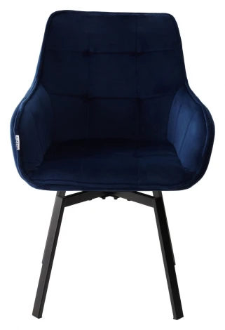 Стул M-City MAVERICK BLUVEL-86 NAVY BLUE/ черный каркас, поворот.360 град.