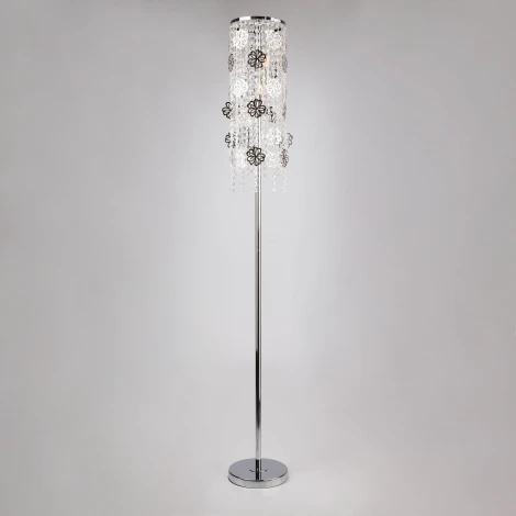 Торшер Eurosvet Flower 01070/3 хром/прозрачный хрусталь Strotskis
