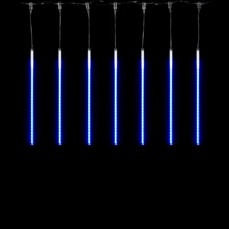 Гирлянда Тающие Сосульки 10шт по 50см, 12В, 540 Синих Светодиодов, Провод Черный ПВХ, IP20