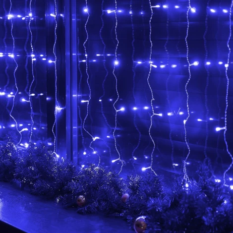 Занавес светодиодный, 3х2м. 160 светодиодов, синий свет Uniel ULD-C3020-160/DTA BLUE IP20