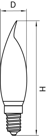 Лампочка светодиодная филаментная свеча на ветру прозрачная колба E14 6 Вт 430 lm 4000K Lightstar 933604