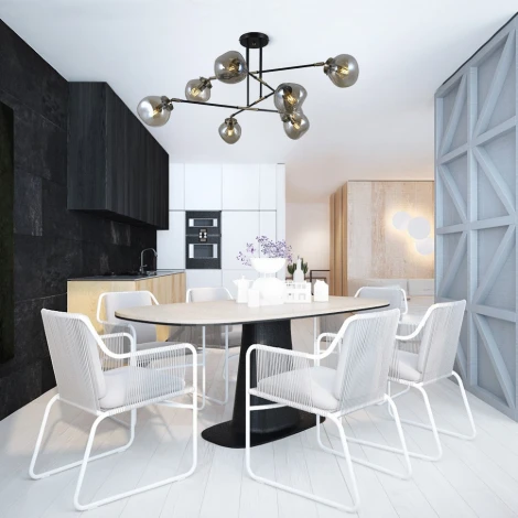 Потолочная люстра Seven Fires Kles SF4024/8C-BK-AB