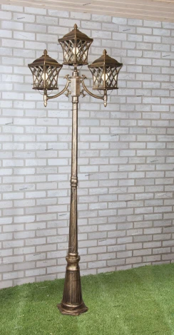 Наземный фонарь Elektrostandard Cassiopeya F/3 черное золото (220V, IP44)